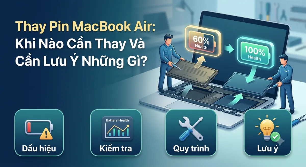 Thay Pin MacBook Air: Khi Nào Cần Thay Và Cần Lưu Ý Những Gì?