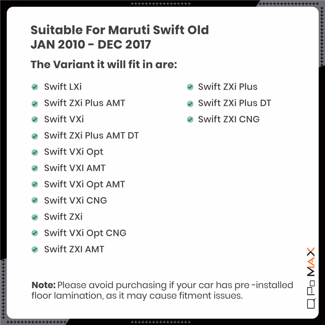 Swift Old Car Floor Mats thumbnail 5