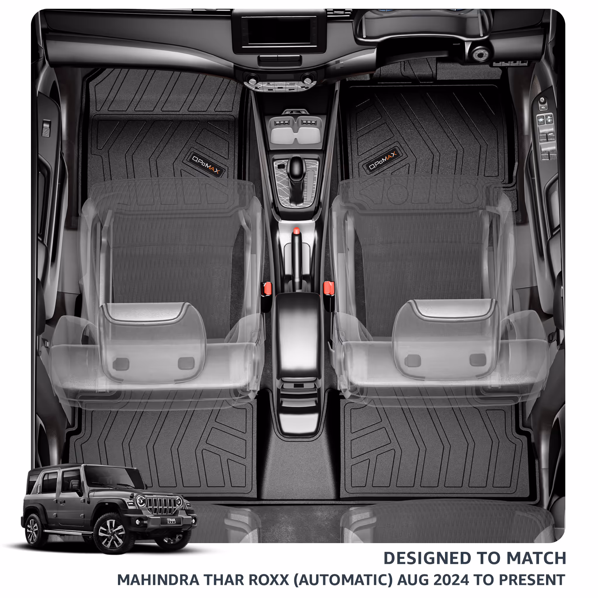 Thar Roxx Automatic Car Floor Mats without Trunk Mat thumbnail 2