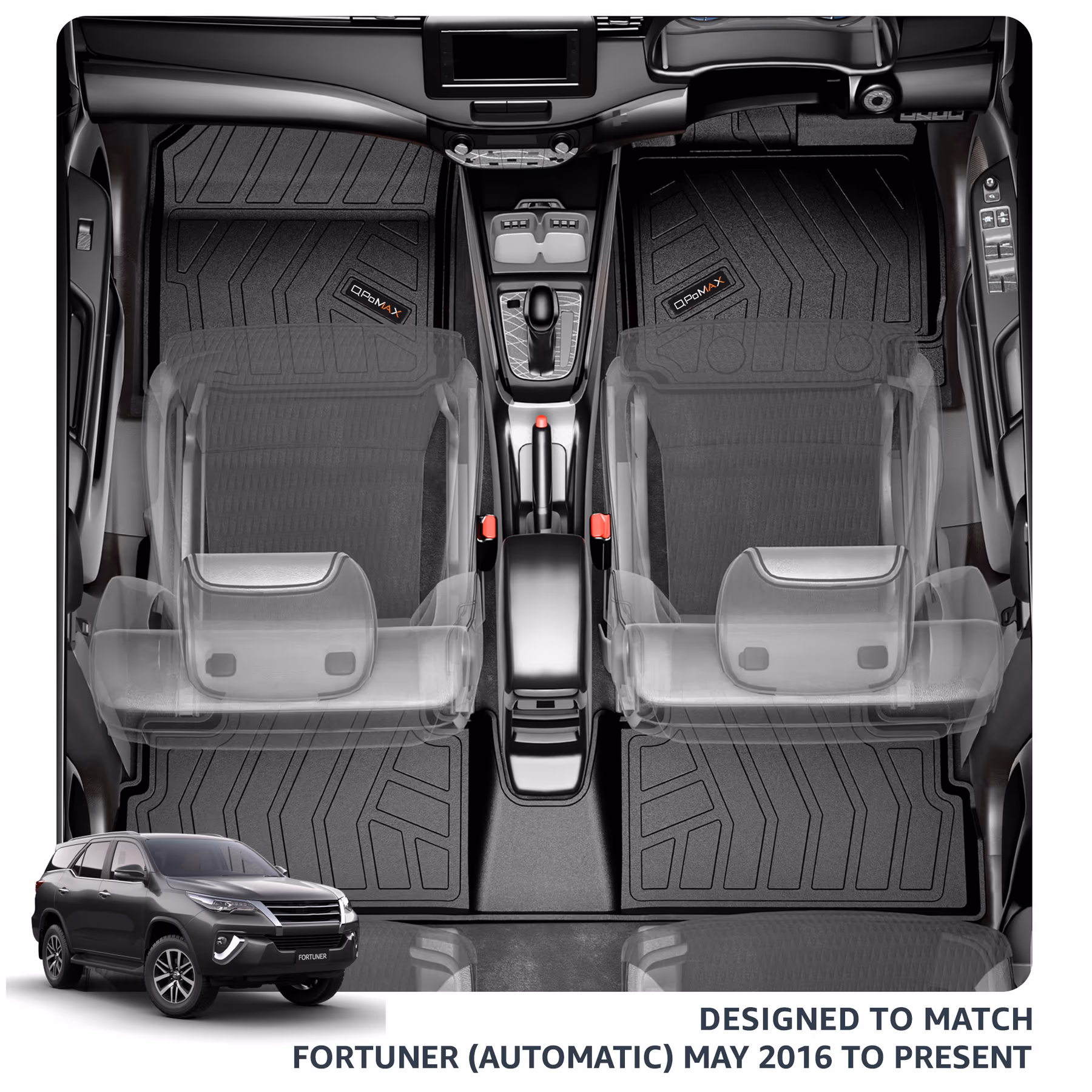 Fortuner Automatic Car Floor Mats with Trunk Mat thumbnail 2