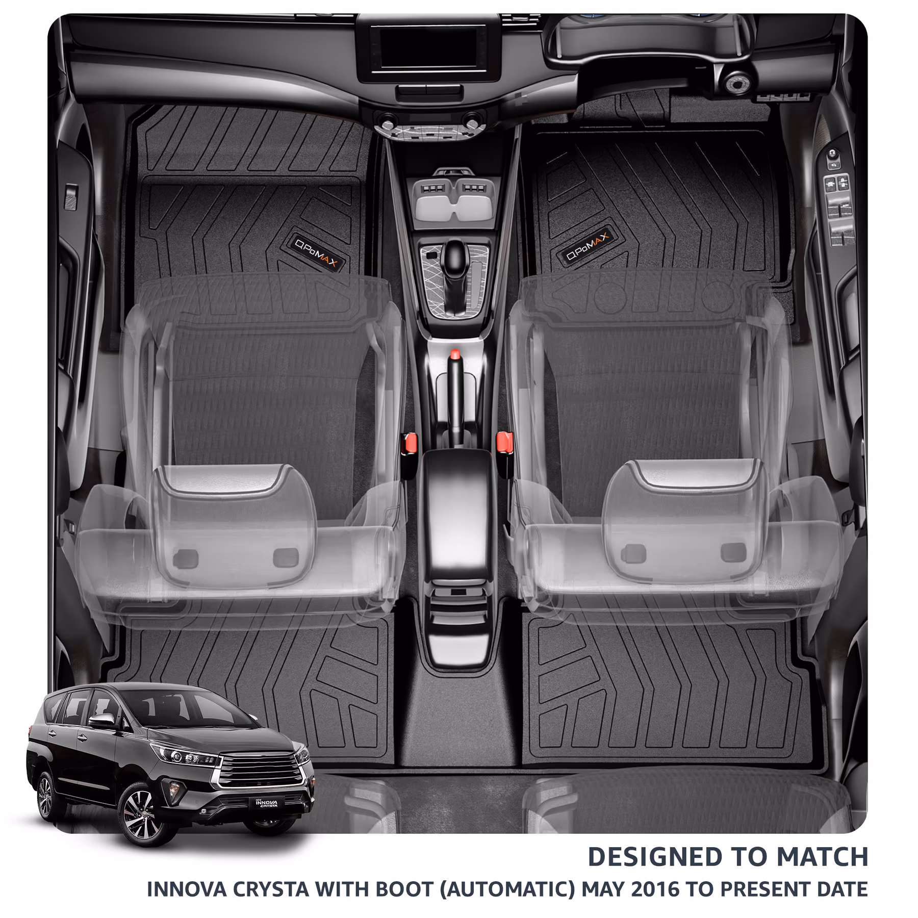 Innova Crysta Automatic Car Floor Mats with Trunk Mat thumbnail 2