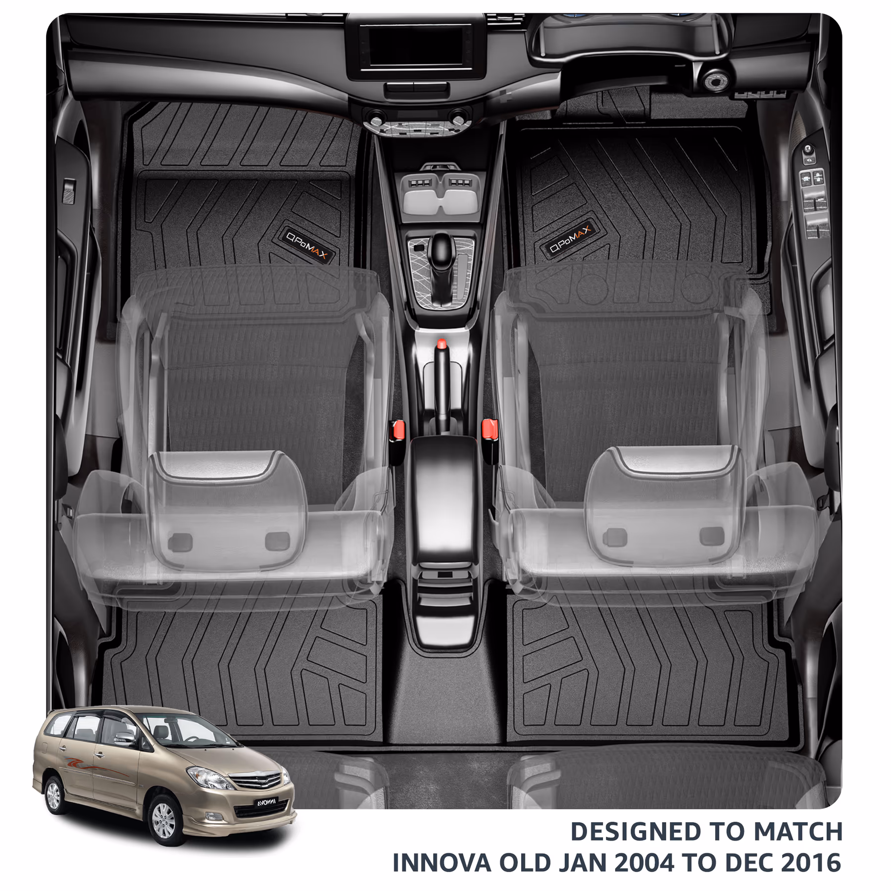 Innova Old Car Floor Mats with Trunk Mat thumbnail 2