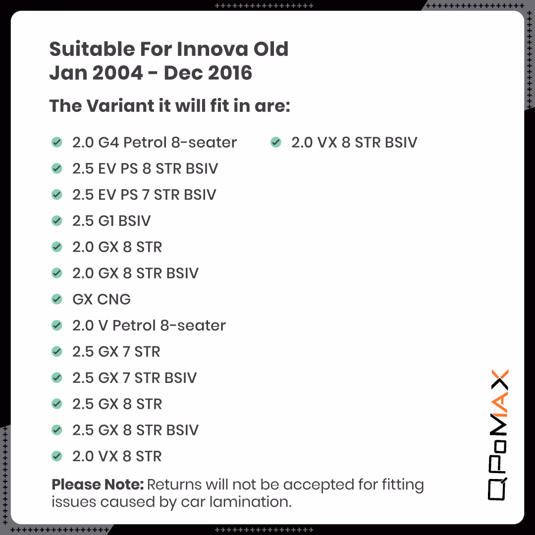 Innova Old Car Floor Mats with Trunk Mat thumbnail 5