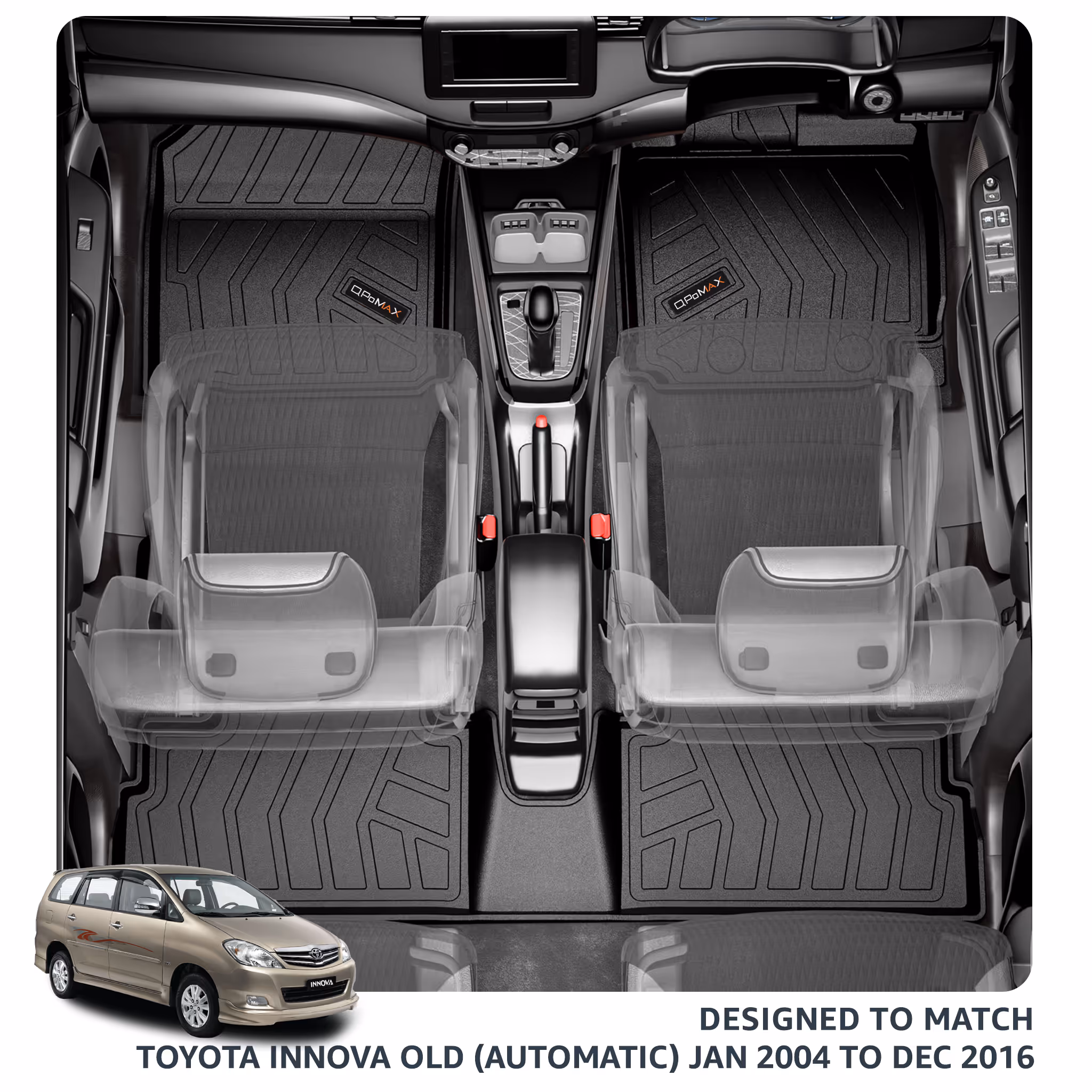 Innova Old Car Floor Mats with Trunk Mat thumbnail 2