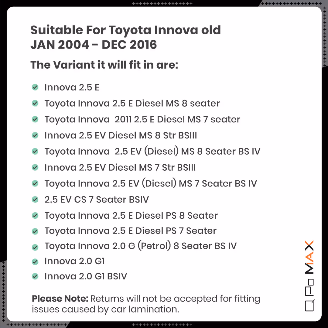 Innova Old Car Floor Mats with Trunk Mat thumbnail 6