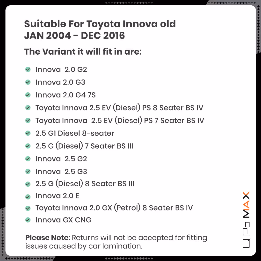 Innova Old Car Floor Mats with Trunk Mat thumbnail 7