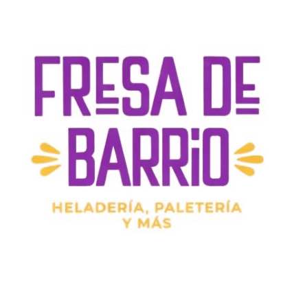 Logo de Fresa de Barrio, heladeria, paleteria y más.