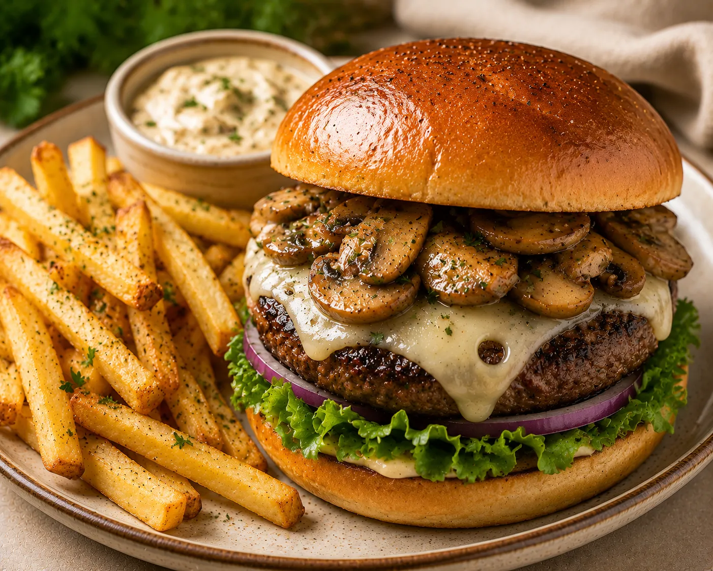 Mushroom Swiss Burger