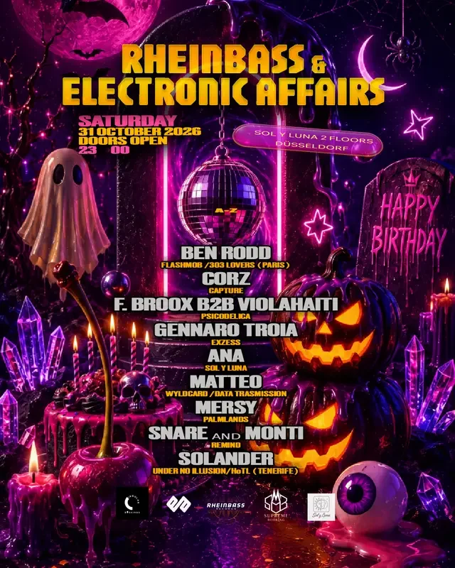 Rheinbass & Electronic Affairs Halloween with Solander / Ben Rodd / Matteo (IT)