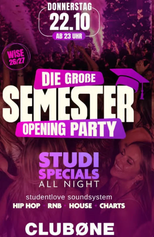 DIE GROßE SEMESTER OPENING PARTY