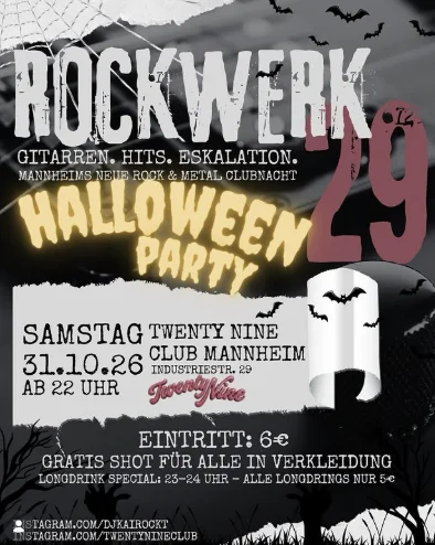ROCKWERK 29 - Mannheims neue Rock & Metal Clubnacht.