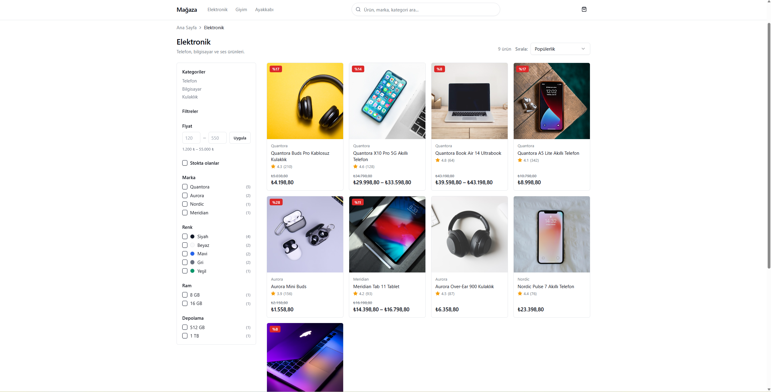 E-Ticaret Altyapısı ekran görüntüsü 2