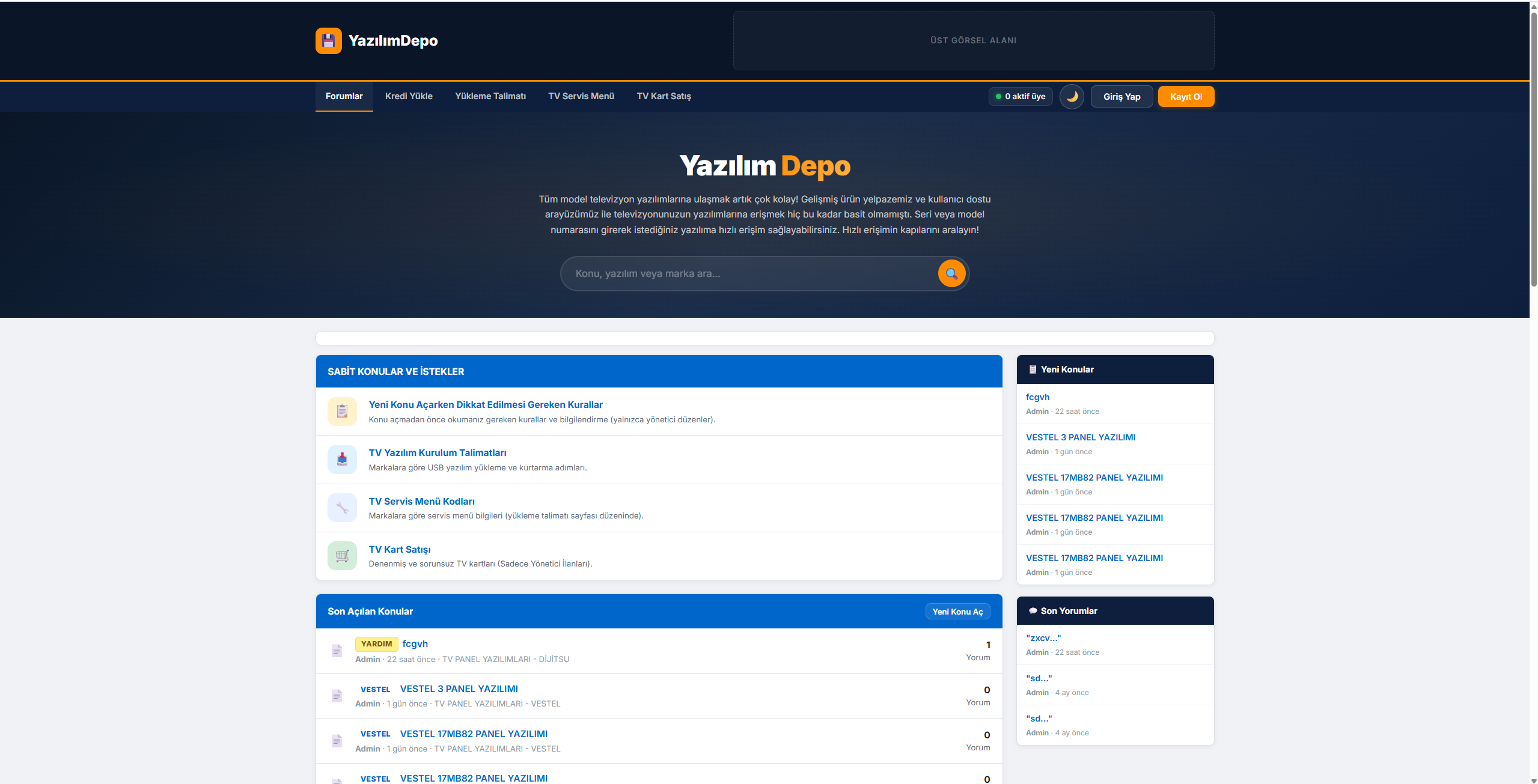 Forum Altyapısı ekran görüntüsü 2