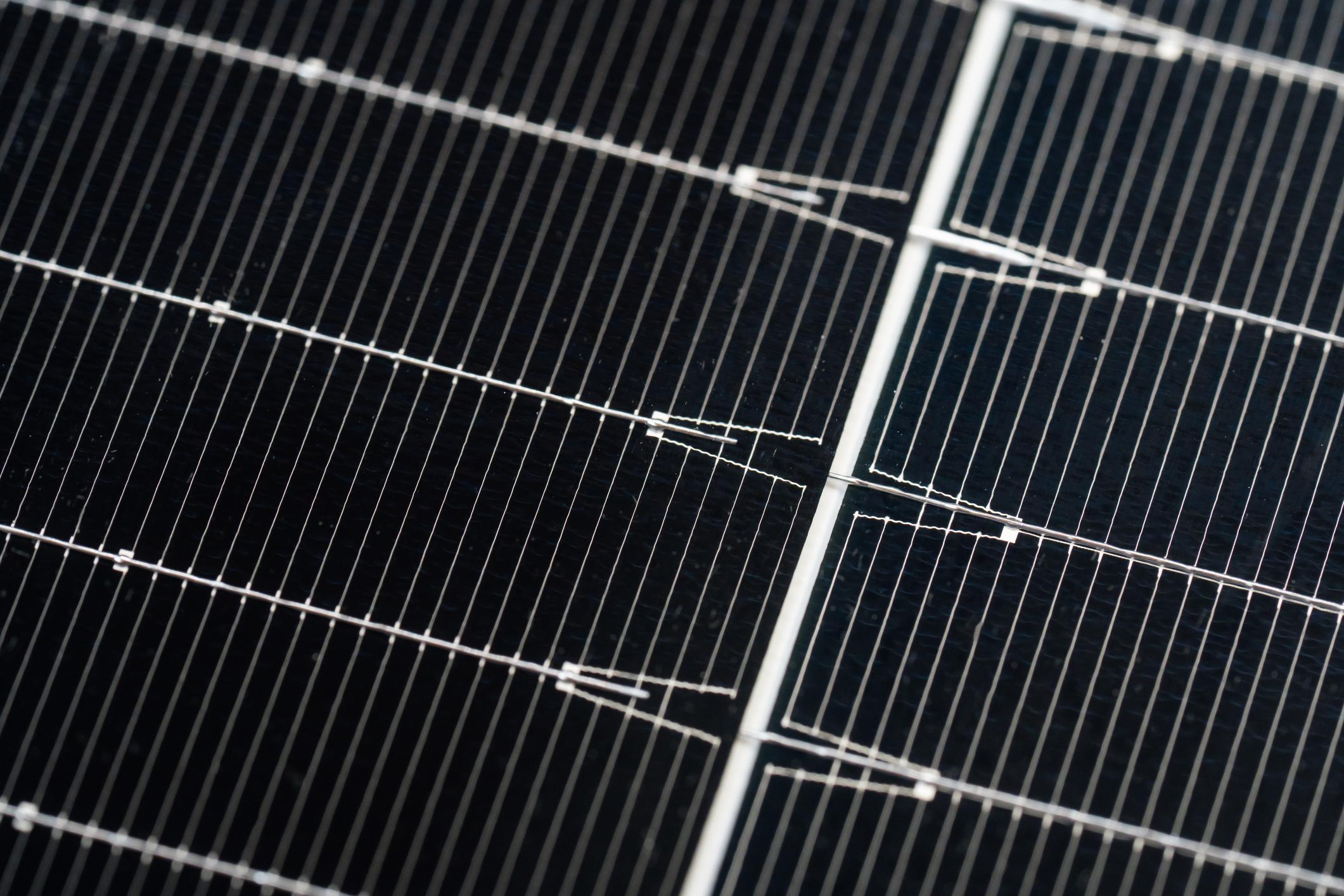 Close up of solar panels