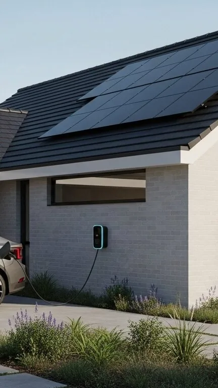 Modern home with integrated battery storage system