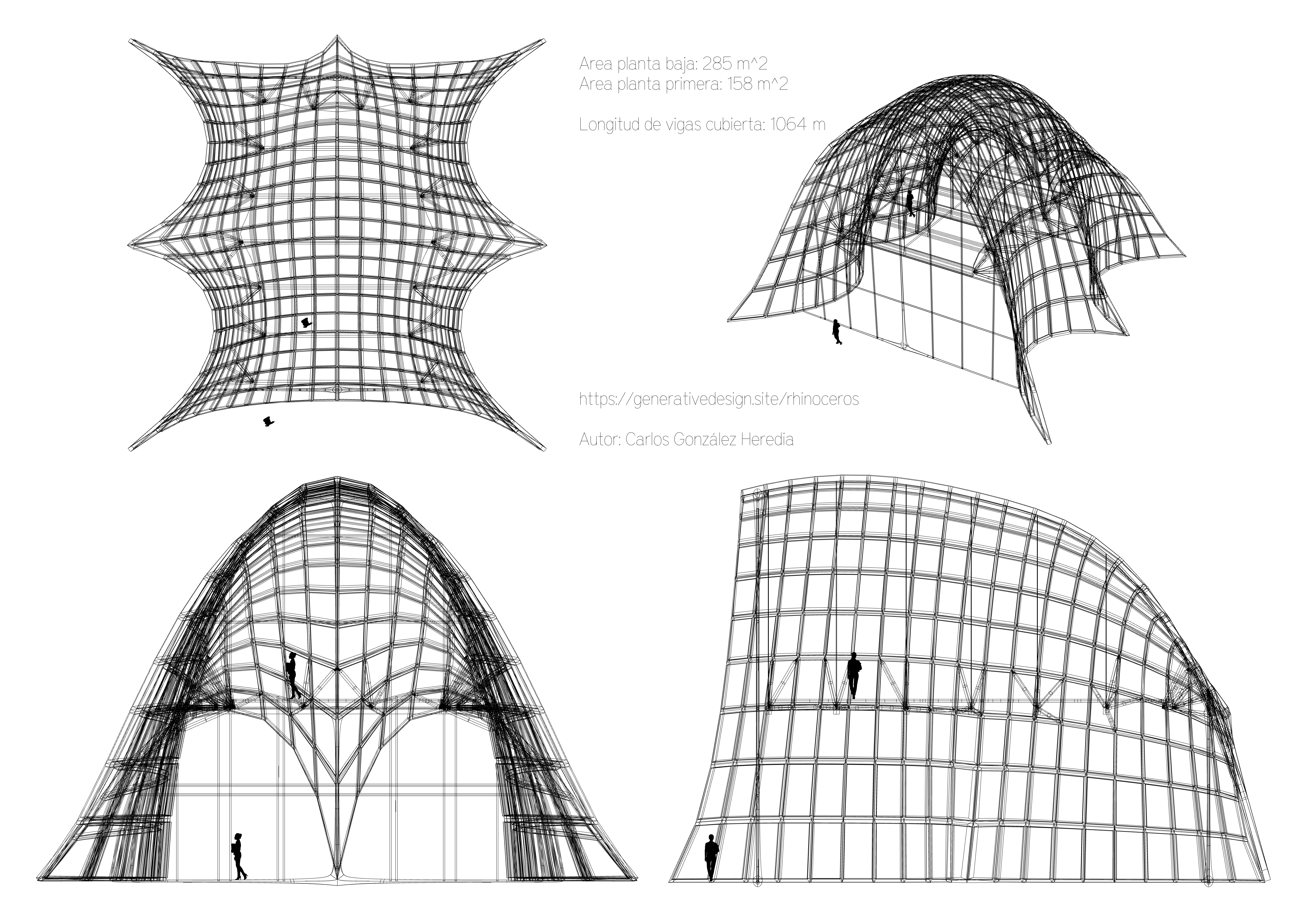 Self-supporting roof with the Kangaroo solver 4