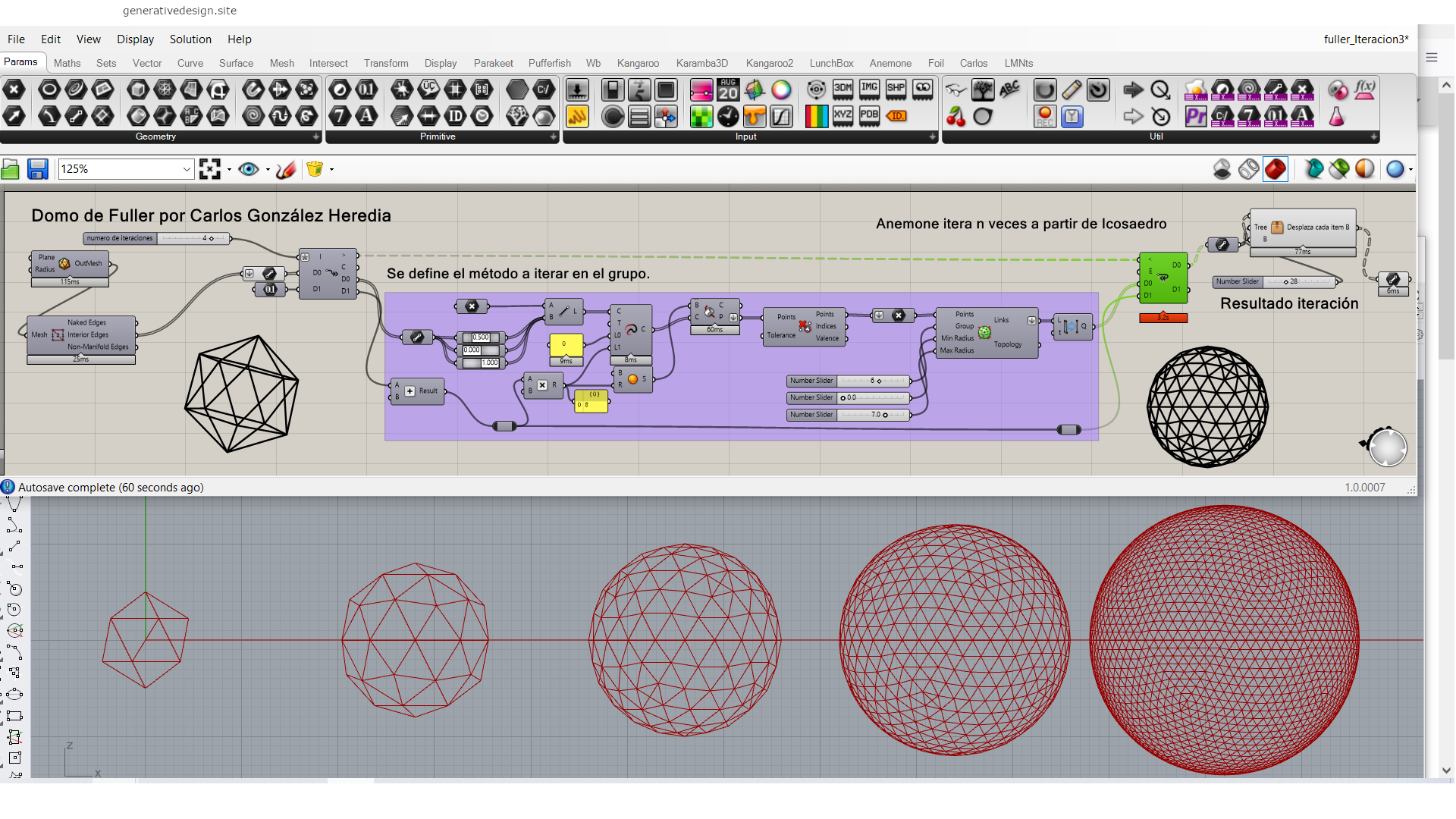 Fuller dome using Anemone for loop control