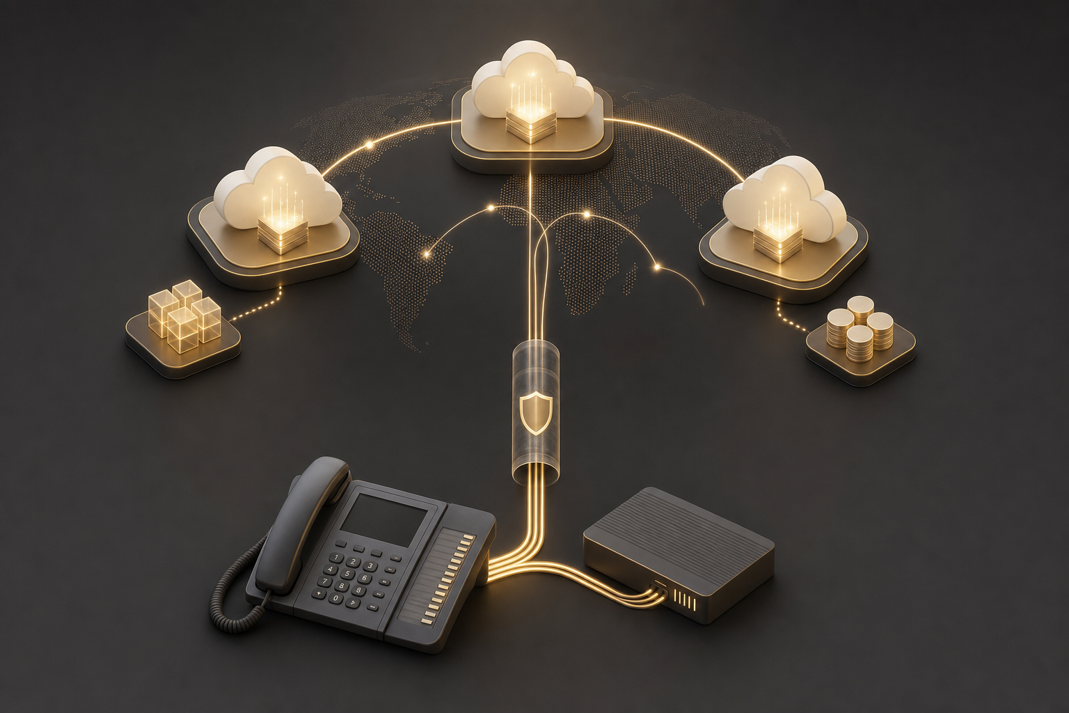 雲端託管:多區域 AWS,AI 分機經 VPN 跨網向 PBX 註冊,由 Qubby 全託管