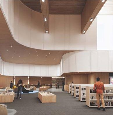 Rendering of the Cambridge Public Library branch