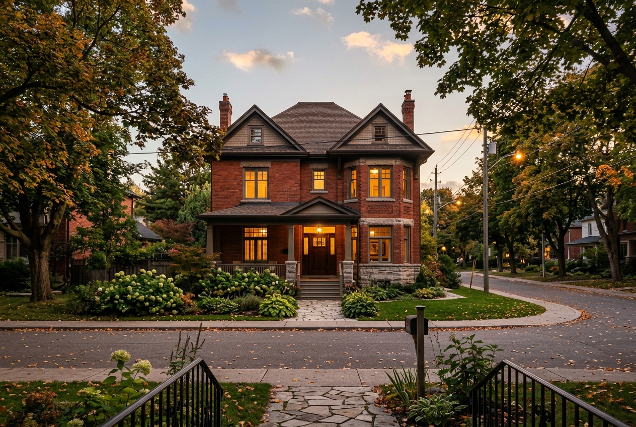 A warm, well-kept Ontario home at dusk, the kind Northern looks after