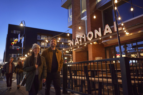 Young professionals enjoying coffee near 17th Avenue