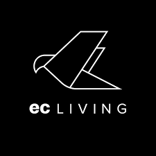 Modern coworking lounge with warm lighting