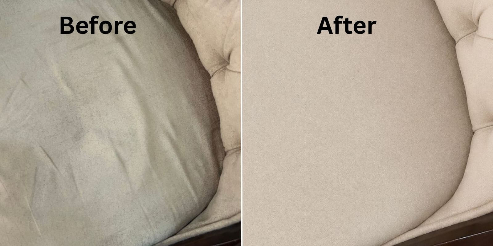 Sofa cleaning - before and after image
