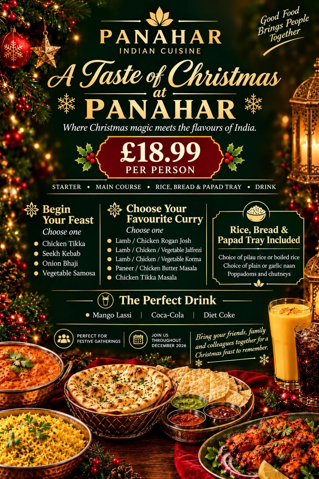 Christmas Feast - 3 Course Dinner + Drink