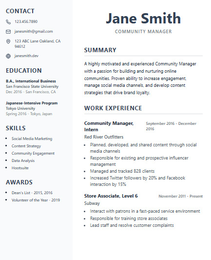 A creative CV template for designers and artists.