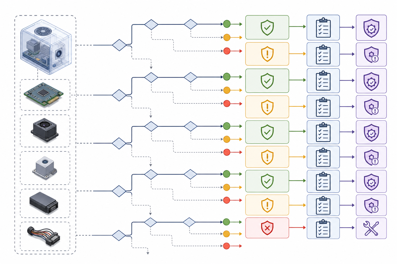 A component-level decision tree would help buyers route each part of a proposed system into AI-permitted, AI-restricted, or AI-prohibited treatment, then connect that classification to required evidence and remedies.