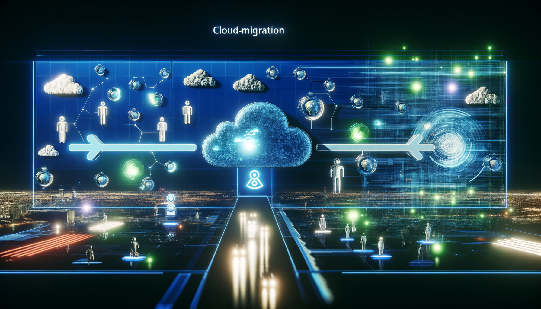 Diagram of cloud migration with AI