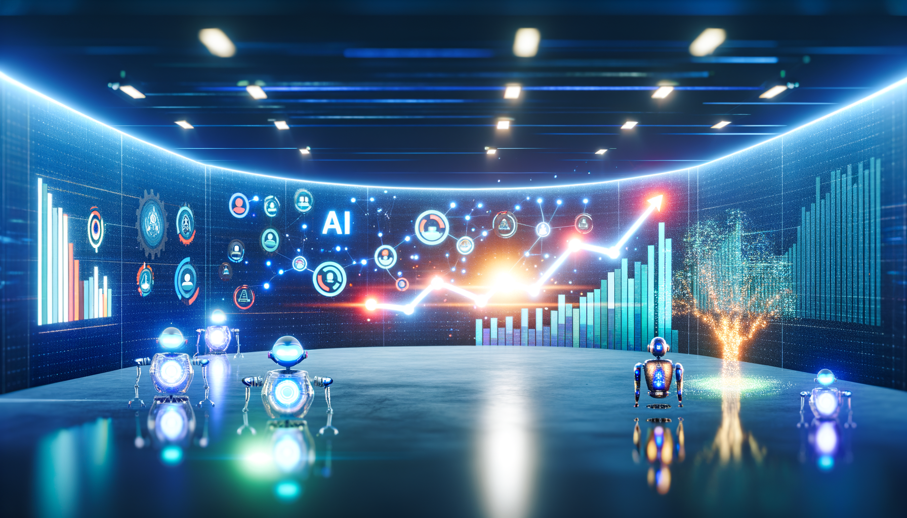 Analytics graph showing AI customer engagement