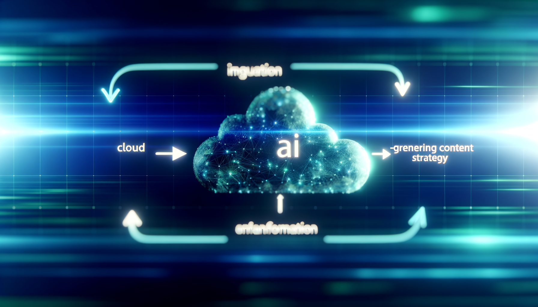 Cloud diagram of AI content workflow