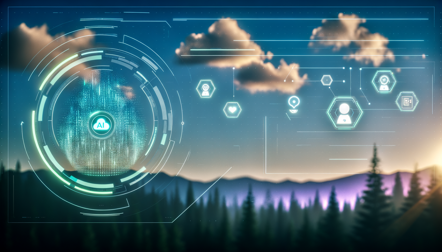 Futuristic CRM dashboard interface.