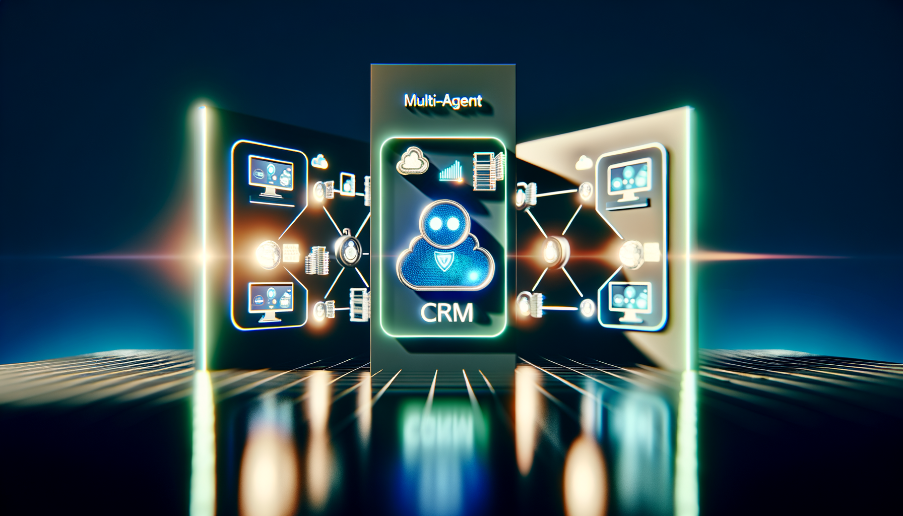 Multi-agent CRM architecture with AI integration