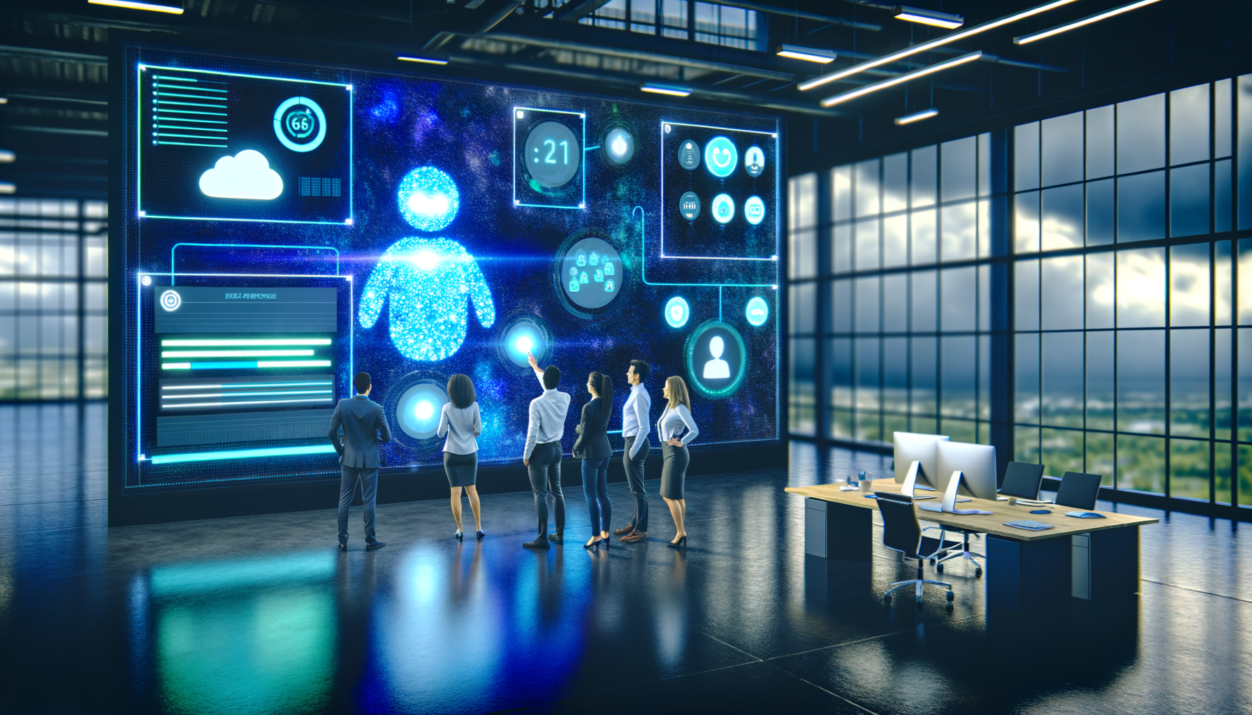 Team reviewing AI-powered CRM analytics