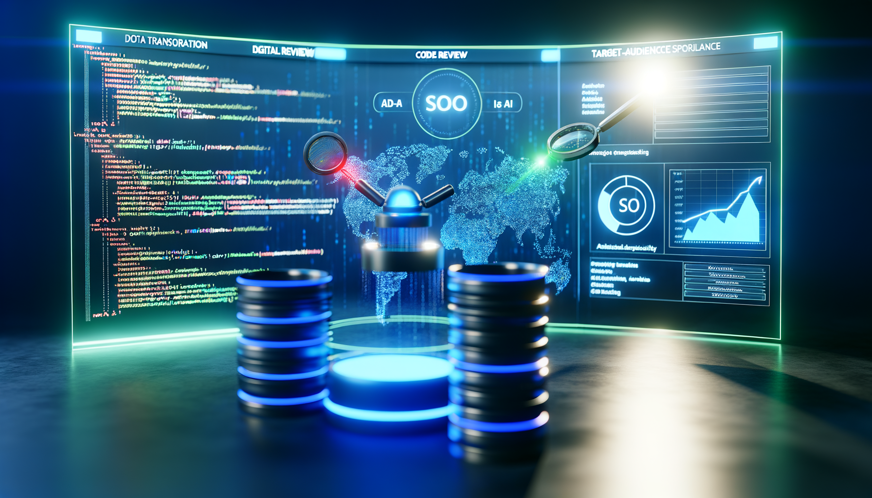 AI SEO tool interface with database.