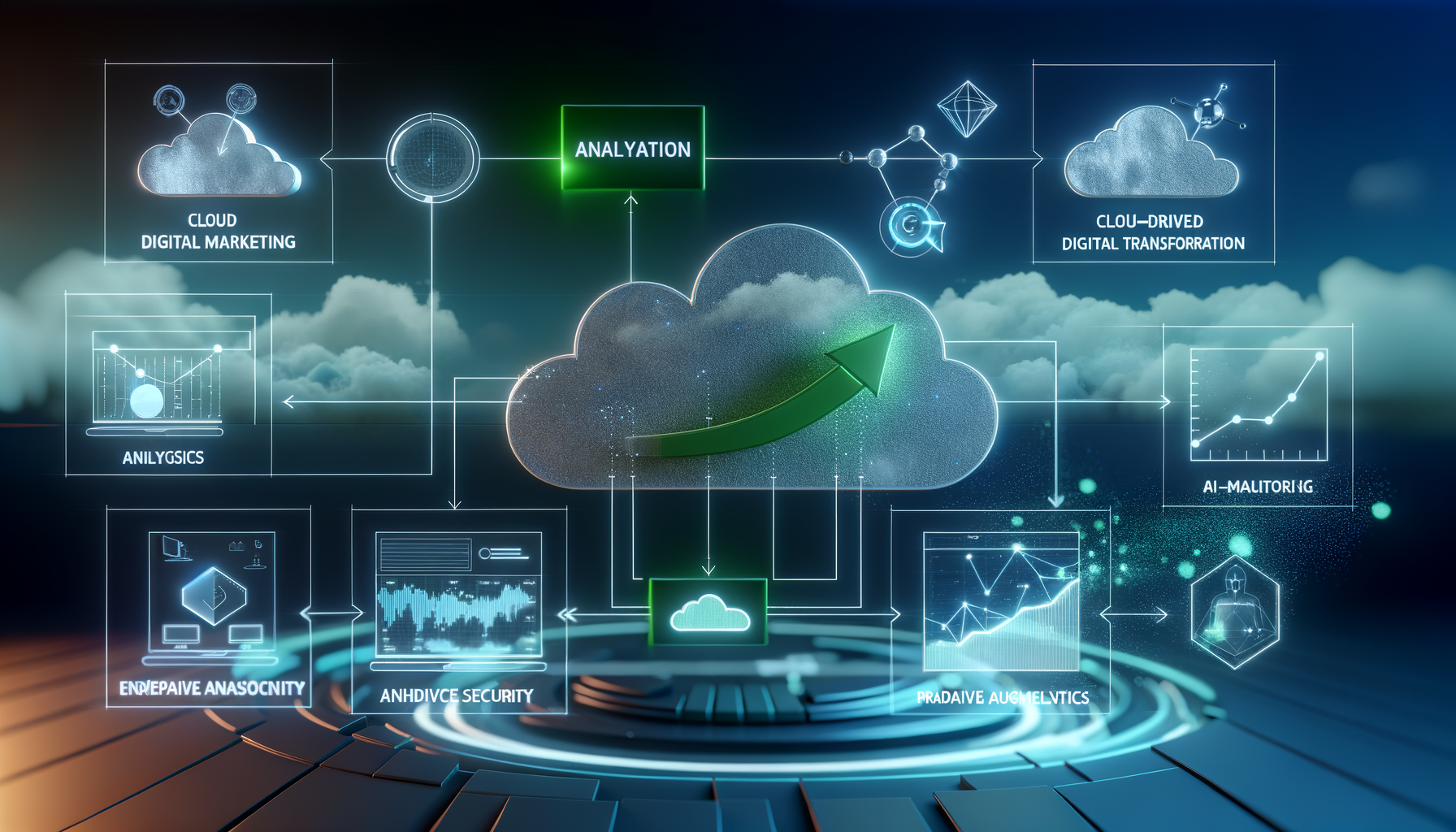 Predictive analytics cloud migration flow.