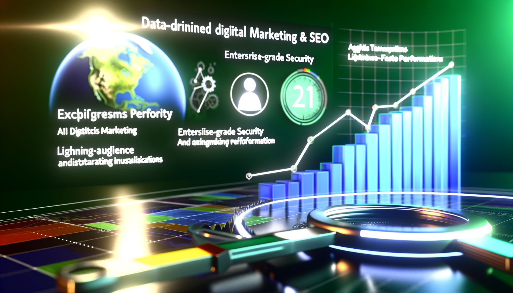 Analytics graph showing upward trends in digital marketing metrics.