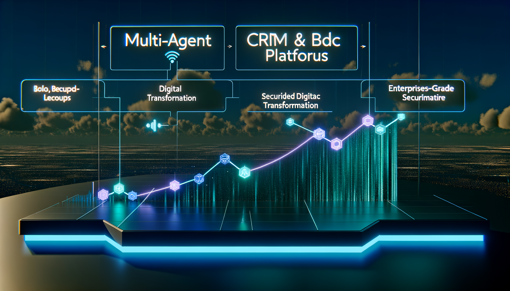 Analytics graph showing digital transformation success