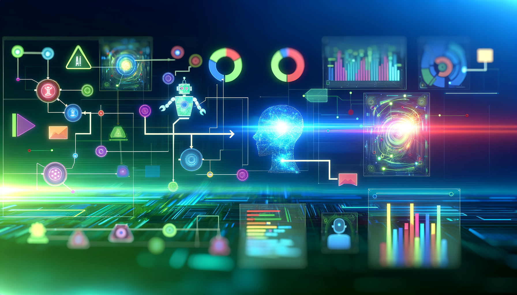 Diagram illustrating AI integration into business processes.