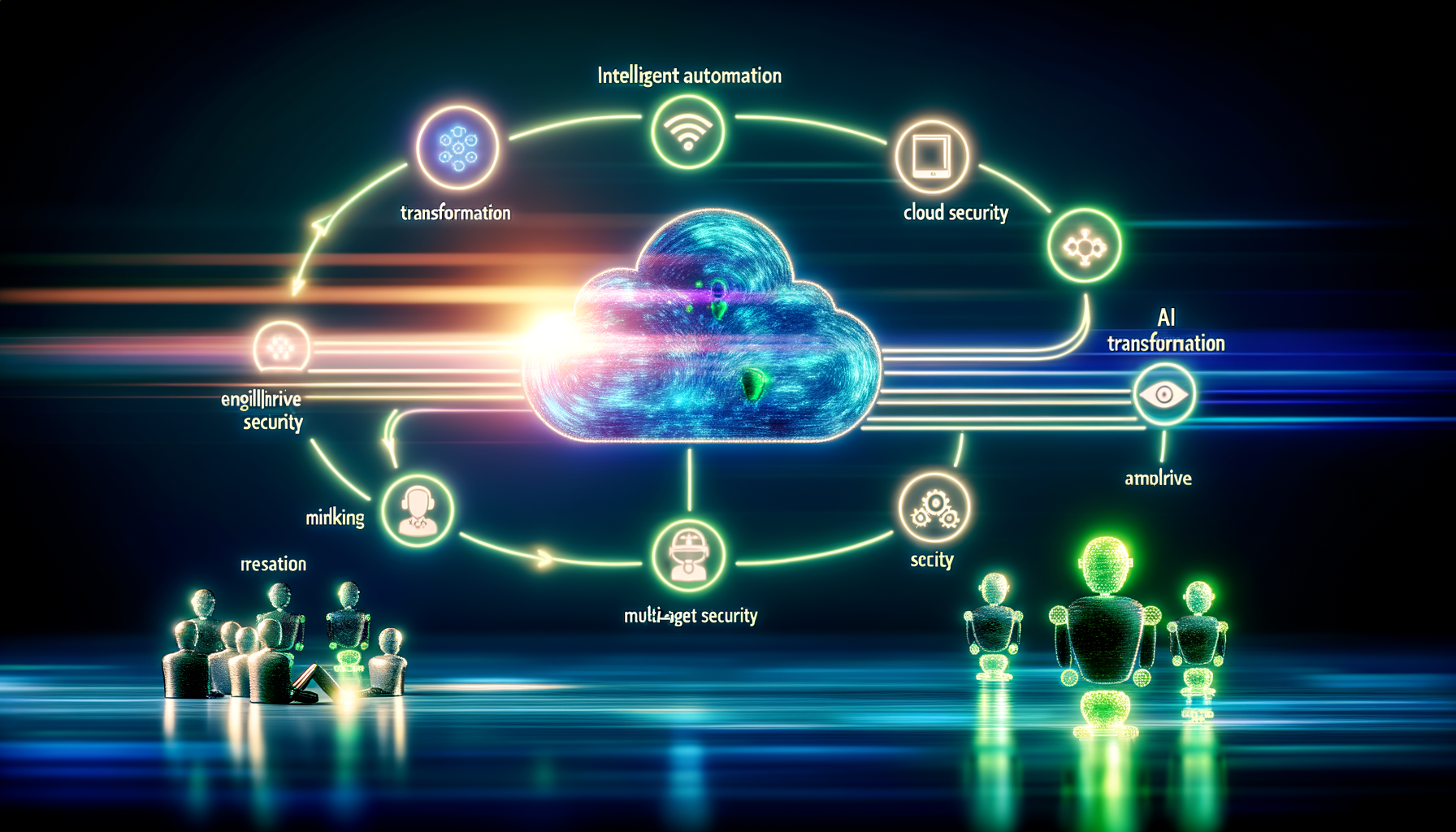 Cloud migration diagram featuring intelligent automation