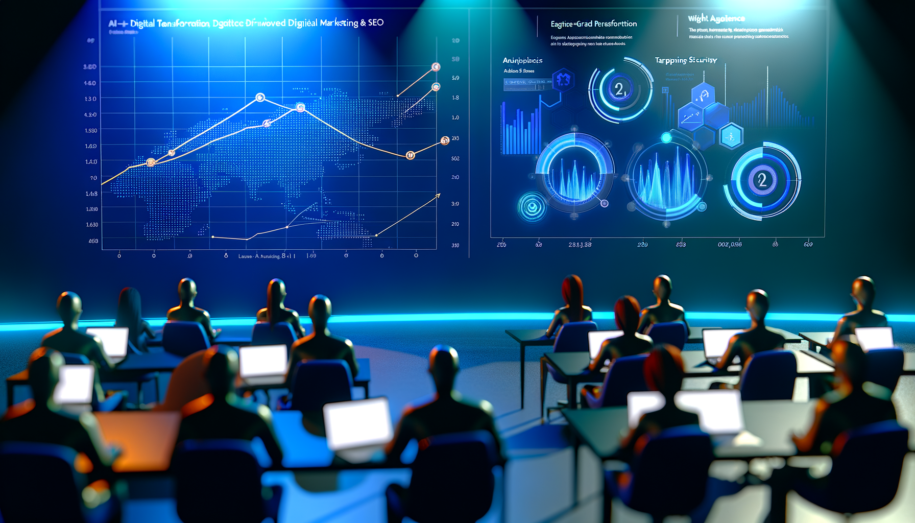 Up-trending predictive analytics graph.