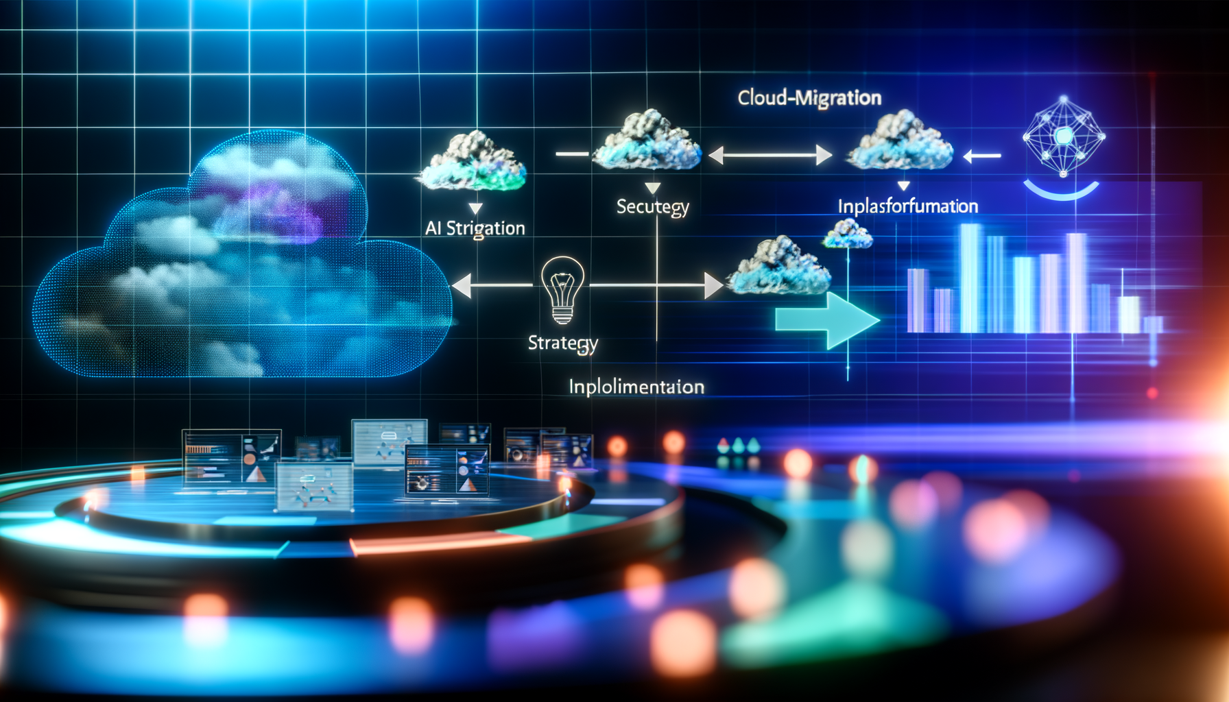 AI strategy implementation process.