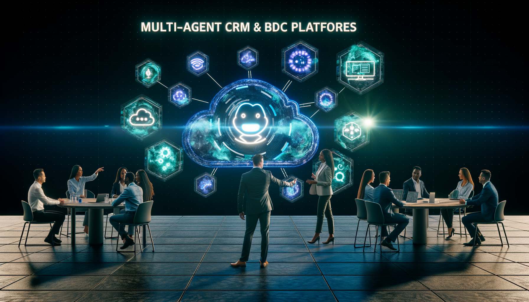 Collaborative team engaging with AI features in CRM