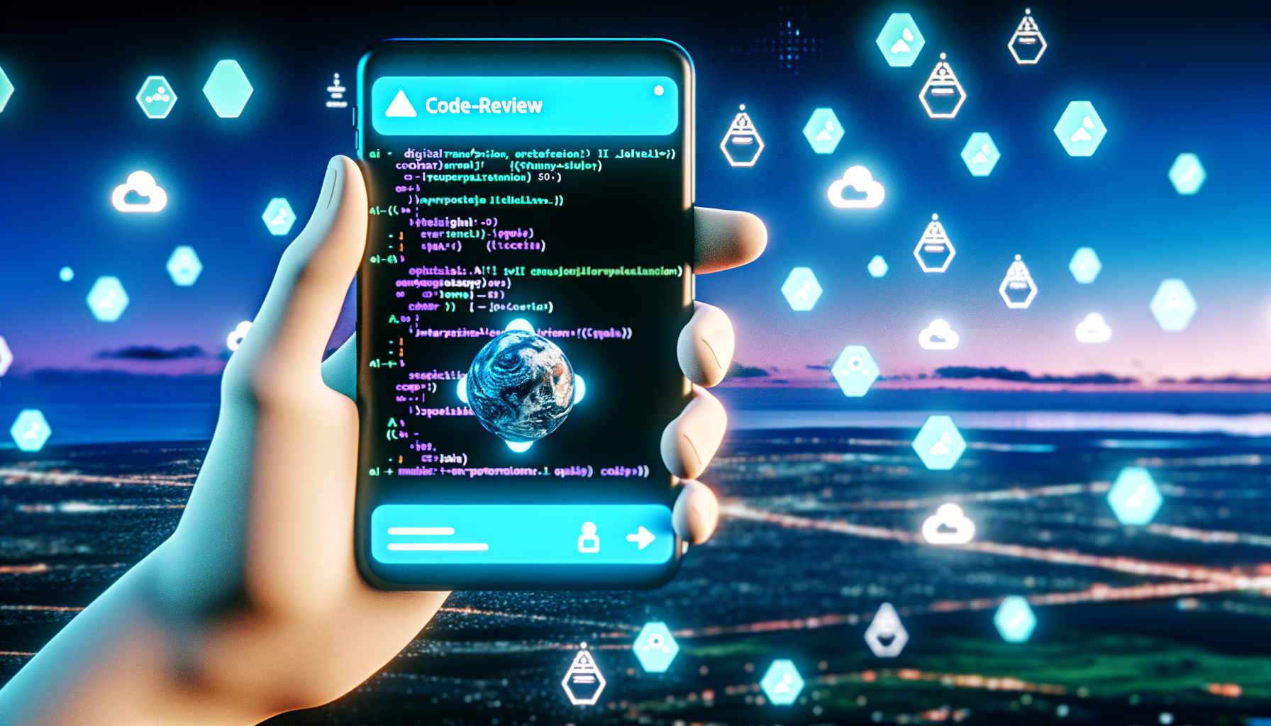 Developers collaborating on cross-platform mobile code.