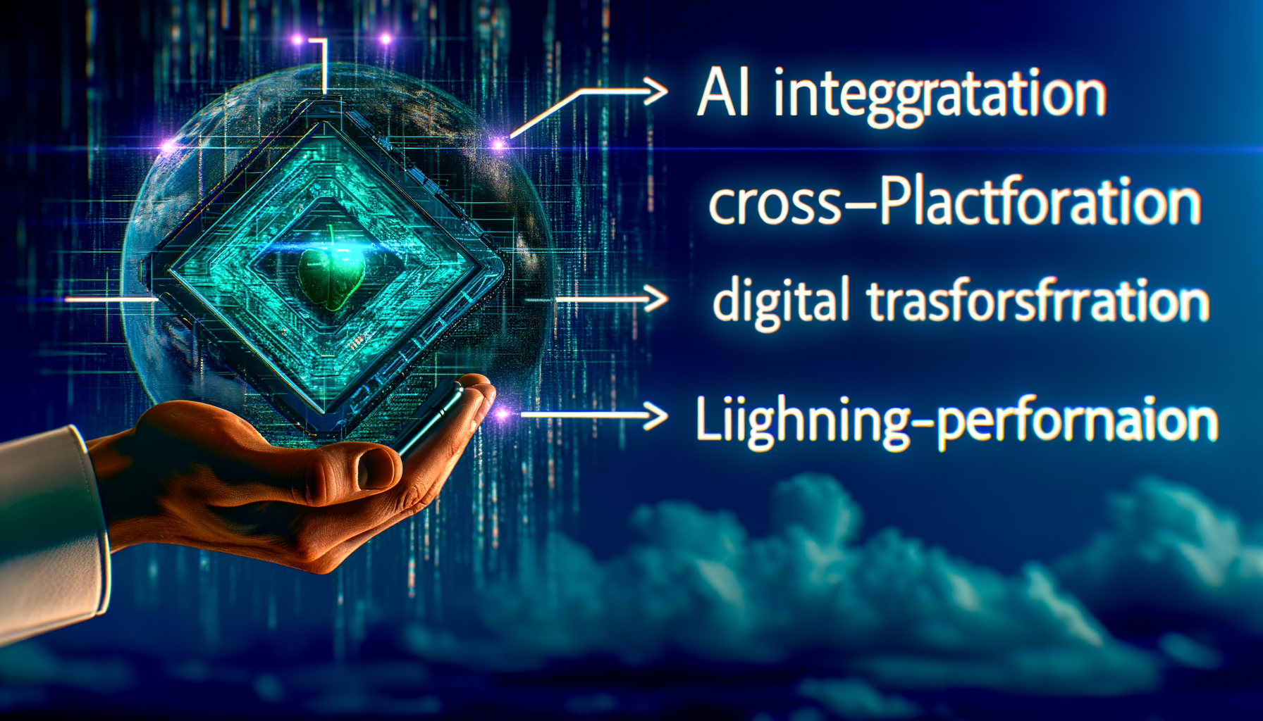 AI integration diagram for mobile applications.