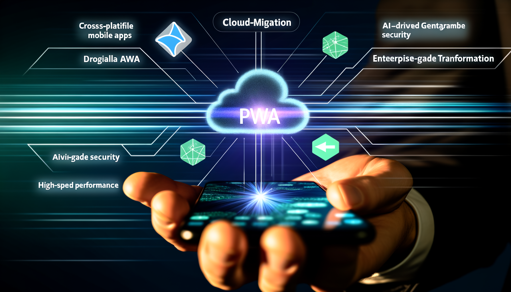 Diagram showing integration of PWAs in mobile strategy.
