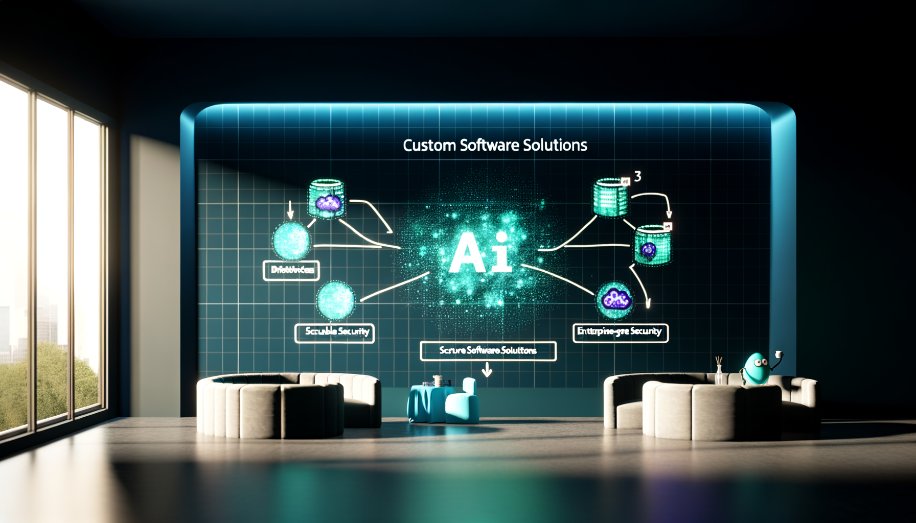 Microservices architecture diagram for custom applications.