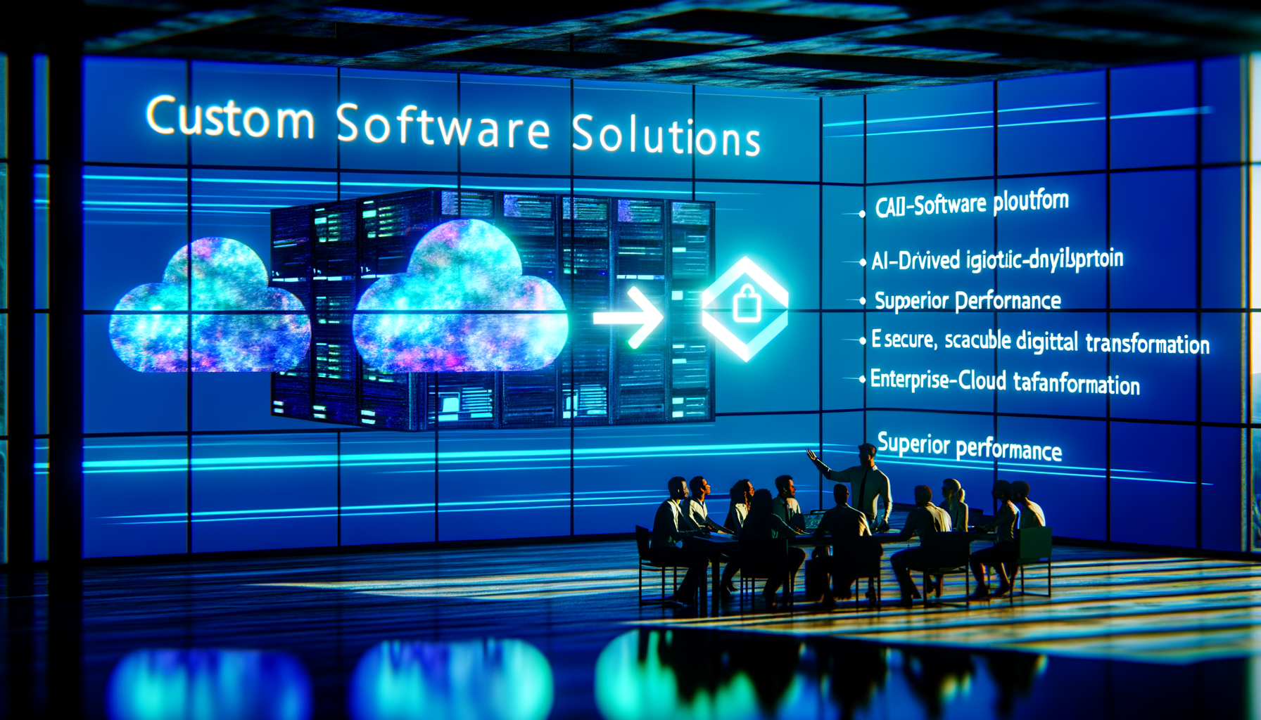 Developers using a low-code platform for custom app development.